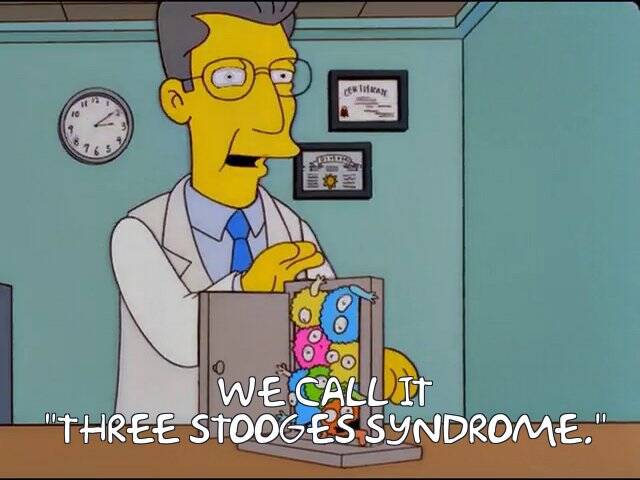 We call it Three Stooges Syndrome