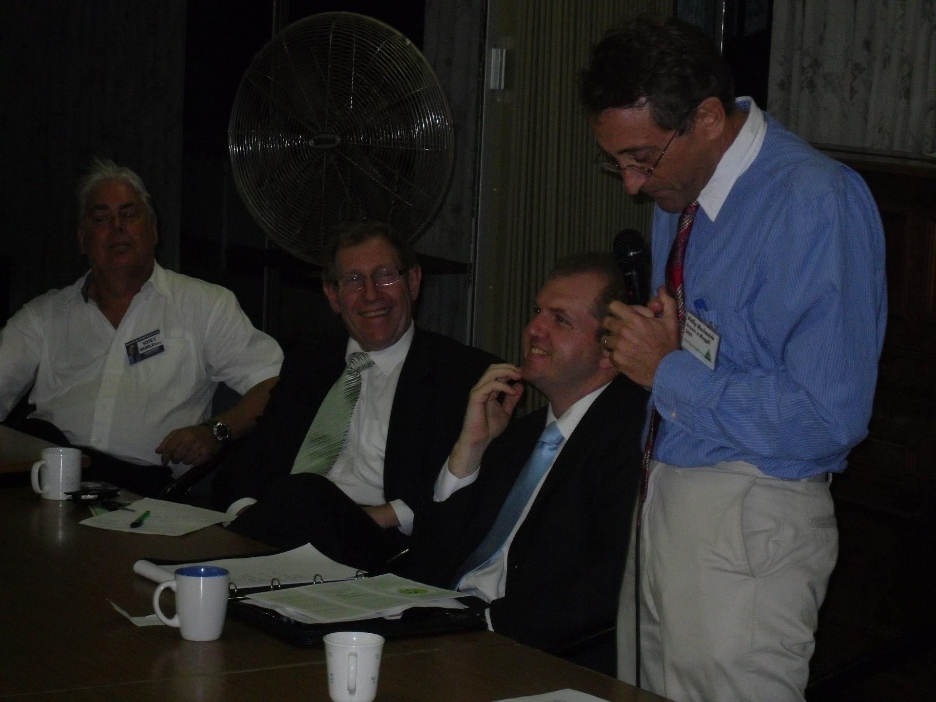 (Left to right) independent Barry Searle, Liberal Bruce Flegg, DS4SEQ candidate Andrew Bradbury and The Greens' Philip Machanick