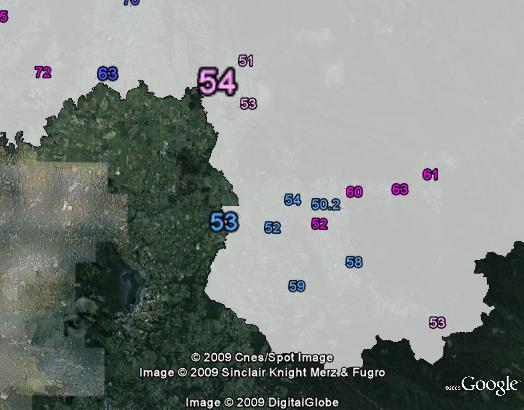 Polling booths in Yarra Ranges showing two-party-preferred result in 2007.