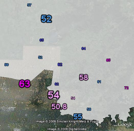 Polling booths in Nillumbik and Whittlesea showing two-party-preferred result in 2007.