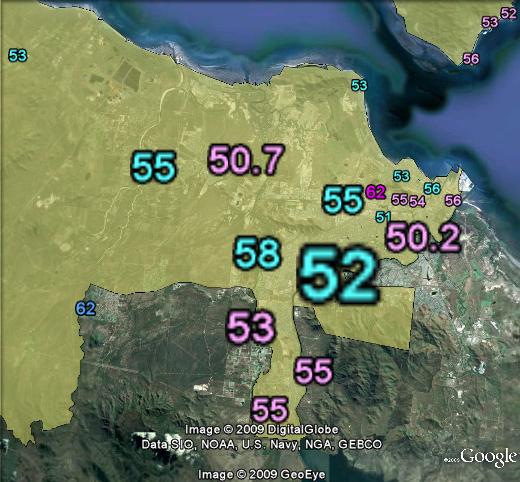 Polling booths in Herbert. Palm Island not shown.