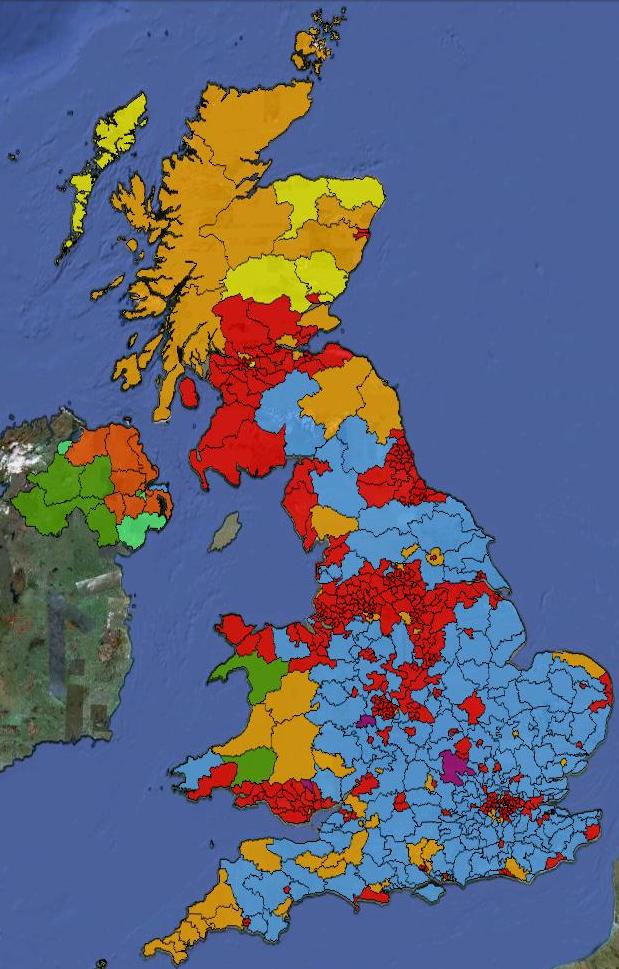 Constituencies for the 2010 UK House of Commons election.