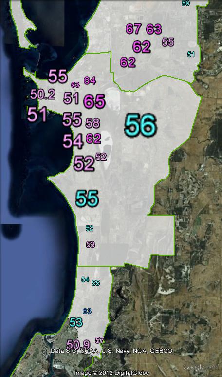 Two-party-preferred votes in Brand at the 2010 federal election.