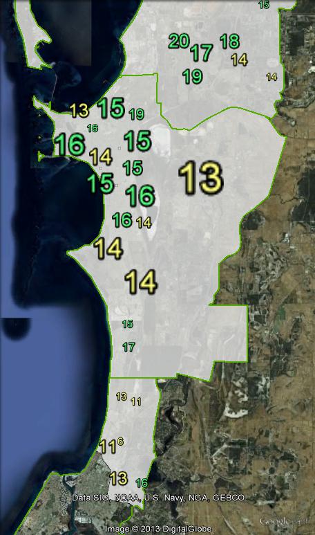 Greens primary votes in Brand at the 2010 federal election.