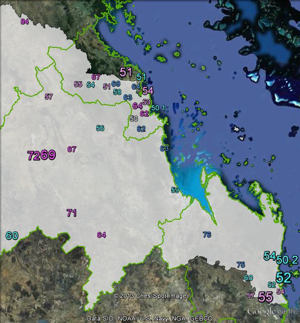 Two-party-preferred votes in Capricornia at the 2010 federal election.