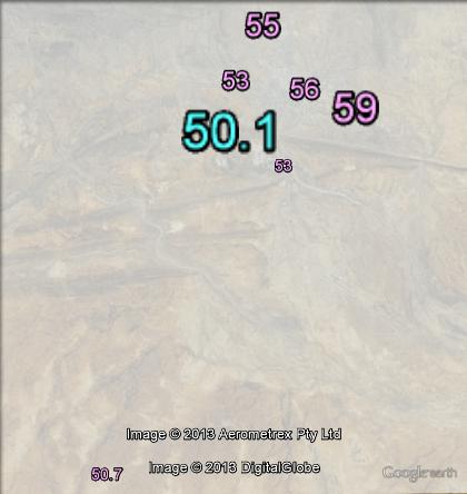 Two-party-preferred votes in parts of Lingiari around Alice Springs at the 2010 federal election.