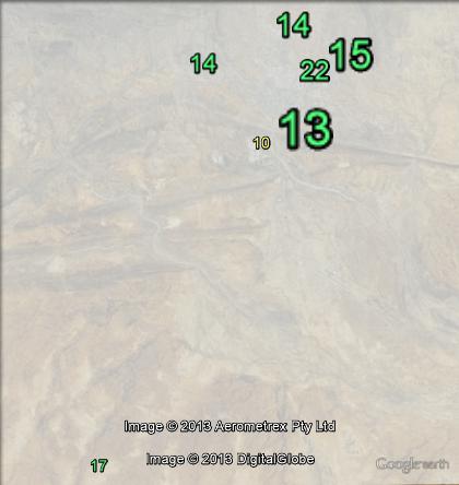 Greens primary votes in parts of Lingiari around Alice Springs at the 2010 federal election.