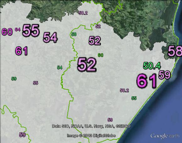 Two-party-preferred votes in northern Page at the 2010 federal election.