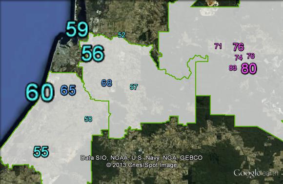 Two-party-preferred votes in Collie-Preston at the 2013 WA state election.