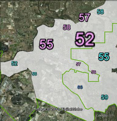 Two-party-preferred votes in Midland at the 2013 WA state election.