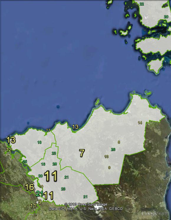 Greens primary votes in Bass at the 2010 federal election.