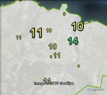 Greens primary votes in Devonport at the 2010 federal election.