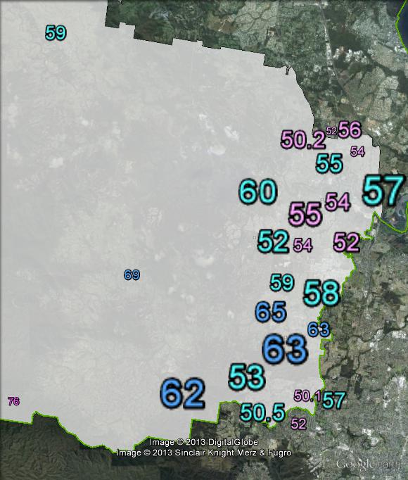 Two-party-preferred votes in Dickson at the 2010 federal election.