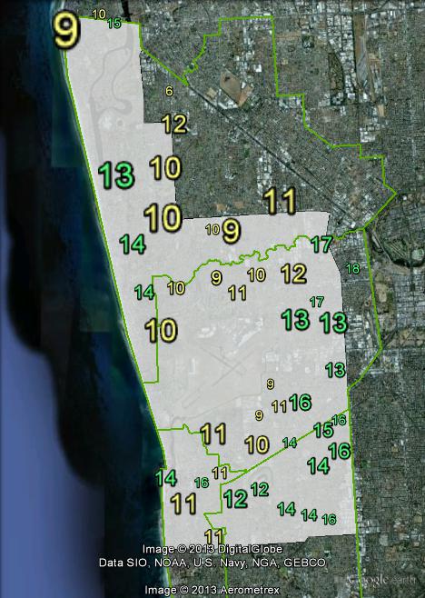 Greens primary votes in Hindmarsh at the 2010 federal election.