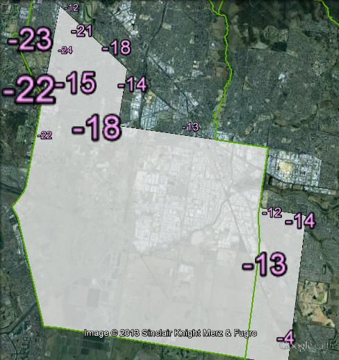 Swing against Labor at the 2013 Lyndhurst by-election.