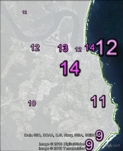 Labor primary votes in the Port Macquarie part of Lyne at the 2010 federal election.