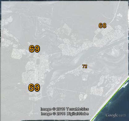 Two-candidate-preferred votes in the Laurieton part of Lyne at the 2010 federal election.