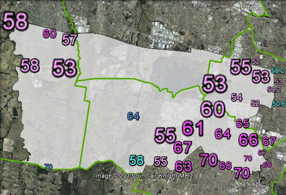 Two-party-preferred votes in McMahon at the 2010 federal election.