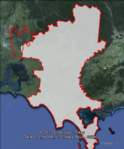 Map of McMillan’s 2010 and 2013 boundaries. 2010 boundaries appear as red line, 2013 boundaries appear as white area. Click to enlarge.