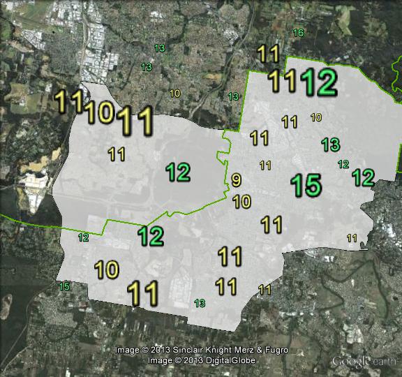 Greens primary votes in Rankin at the 2010 federal election.