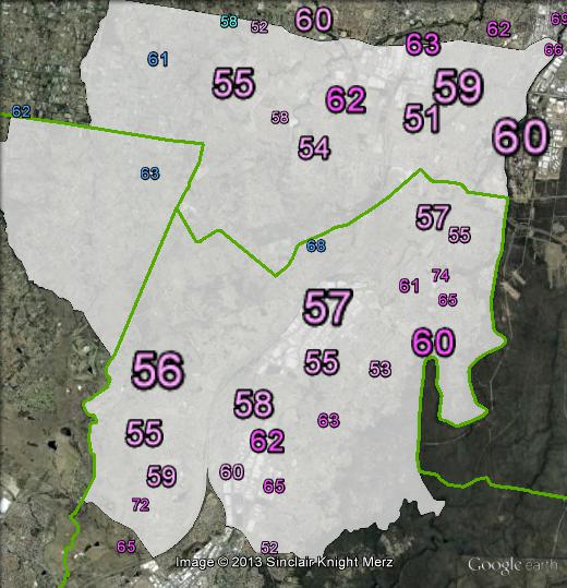 Two-party-preferred votes in Werriwa at the 2010 federal election.