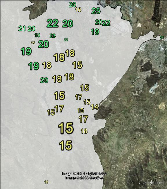 Greens primary votes in Canberra at the 2010 federal election.