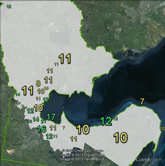 Greens primary votes in Corio at the 2010 federal election.