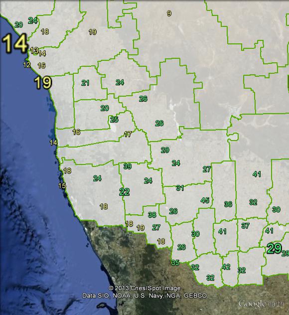 Nationals primary votes in southern parts of Durack at the 2010 federal election.