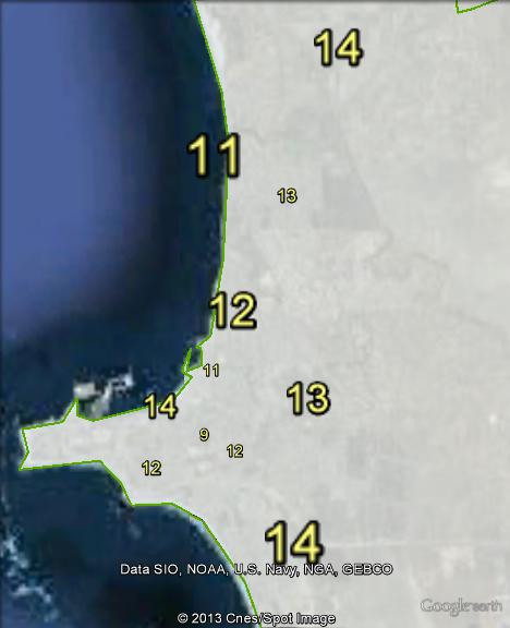 Nationals primary votes in Geraldton at the 2010 federal election.