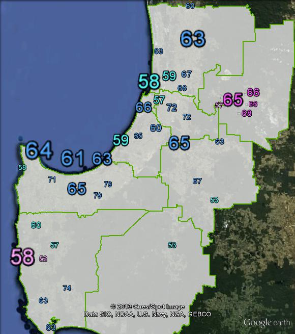 Two-party-preferred votes in Forrest at the 2010 federal election.