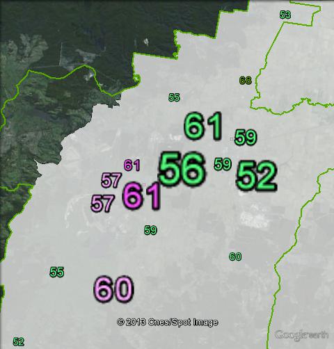 Two-party-preferred votes in Latrobe Valley at the 2010 federal election.