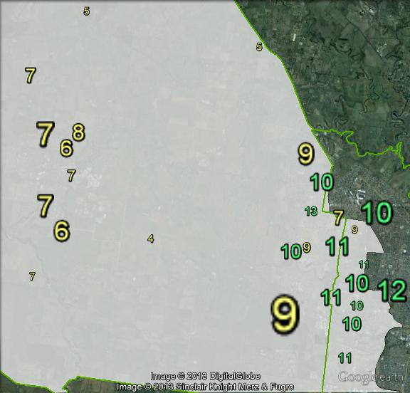 Greens primary votes in Gorton at the 2010 federal election.