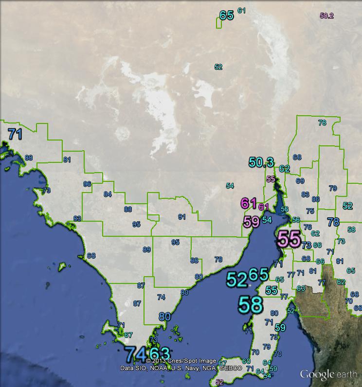 Two-party-preferred votes in Grey at the 2010 federal election. Click to enlarge.