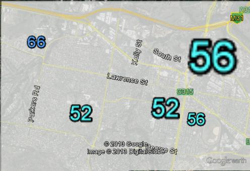 Two-party-preferred votes in Wodonga at the 2010 federal election.