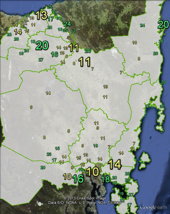 Greens primary votes in Lyons at the 2010 federal election.