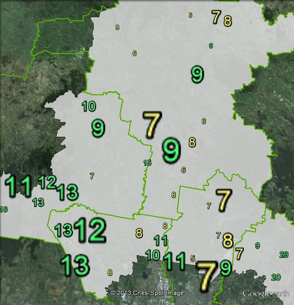 Greens primary votes in McEwen at the 2010 federal election.