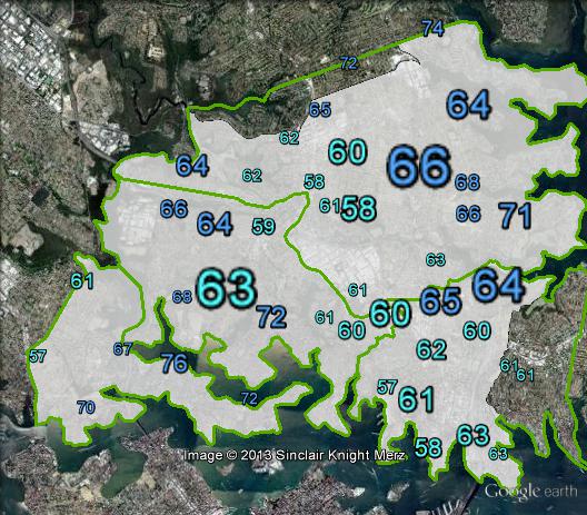 Two-party-preferred votes in North Sydney at the 2010 federal election.