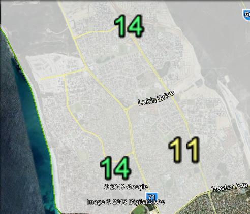 Greens primary votes in the area around Butler at the 2010 federal election.