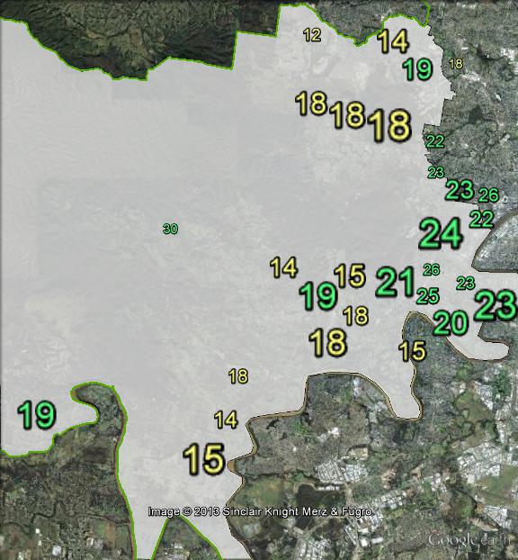 Greens primary votes in Ryan at the 2010 federal election.