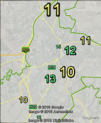 Greens primary votes in Gawler at the 2010 federal election.