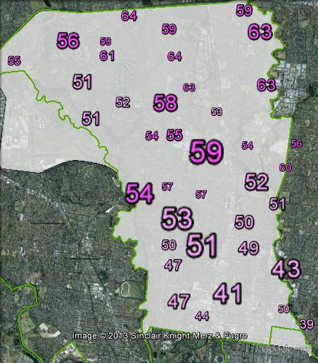 Labor primary votes in Wills at the 2010 federal election.