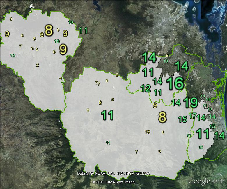 Greens primary votes in Wright at the 2010 federal election.