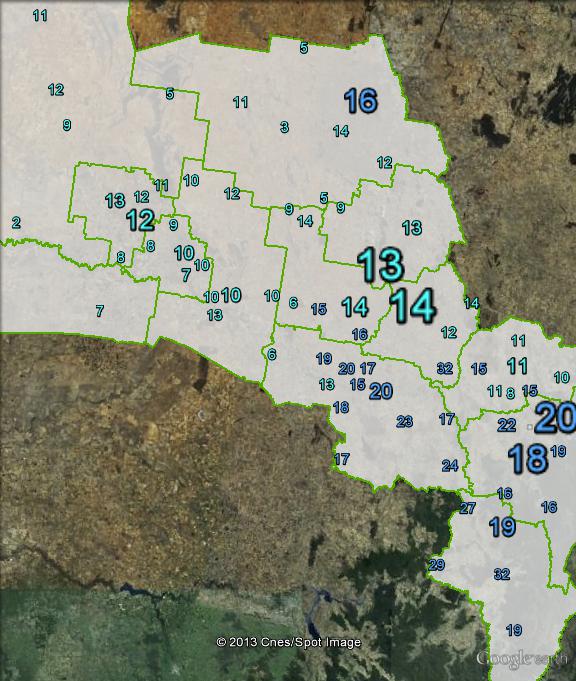 Liberal primary votes in Riverina at the 2010 federal election.