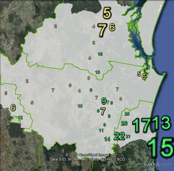 Greens primary votes in Wide Bay at the 2010 federal election.