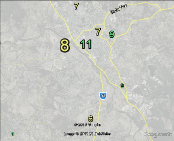 Greens primary votes in Gympie at the 2010 federal election.