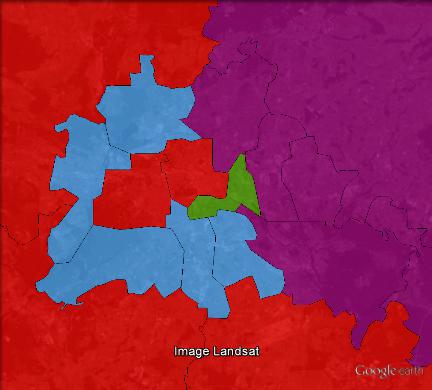 First vote winners at the  2009 German federal election in Berlin.