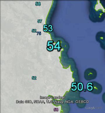 Two-party-preferred votes in southeastern parts of Capricornia at the 2013 federal election.