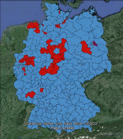 First vote winners at the  2013 German federal election.