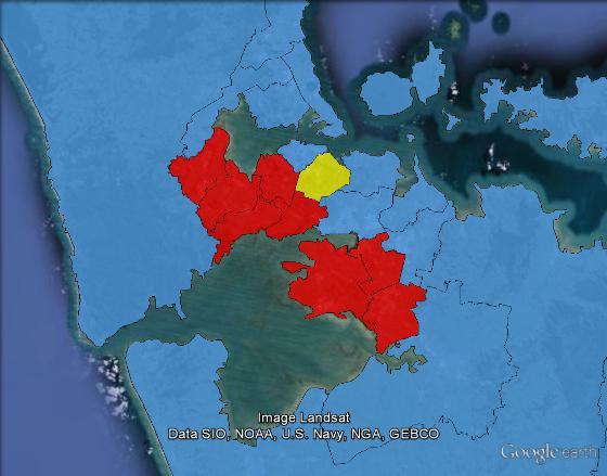 Proposed electoral boundaries in Auckland for the 2014 election.