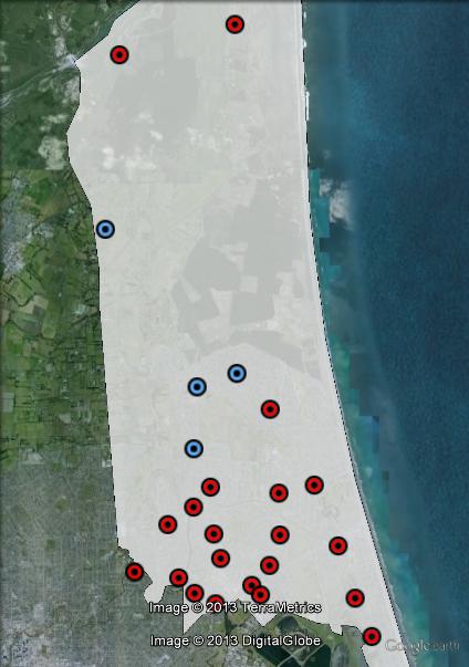 Winner of each polling booth on the electorate vote in Christchurch East at the 2011 general election.